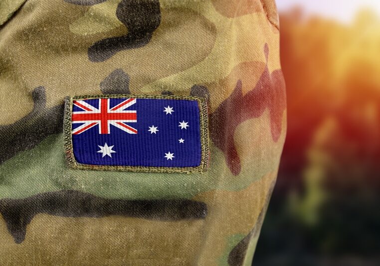 Australia,Army,Soldier,In,Universal,Camouflage,Uniform.